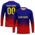 Custom Basketball Soccer Football Shooting Long T-Shirt for Adults and Kids Royal-Red enthsush