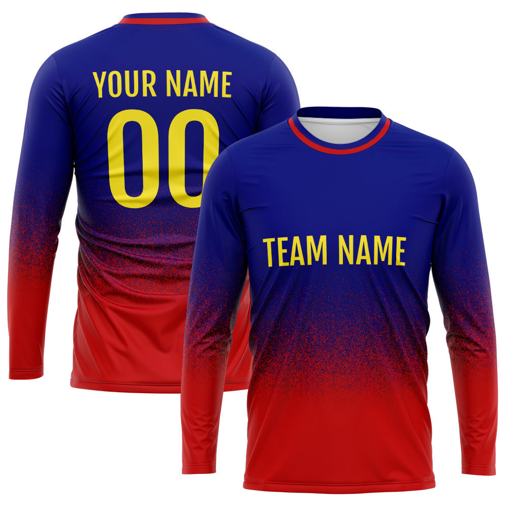 Custom Basketball Soccer Football Shooting Long T-Shirt for Adults and Kids Royal-Red enthsush