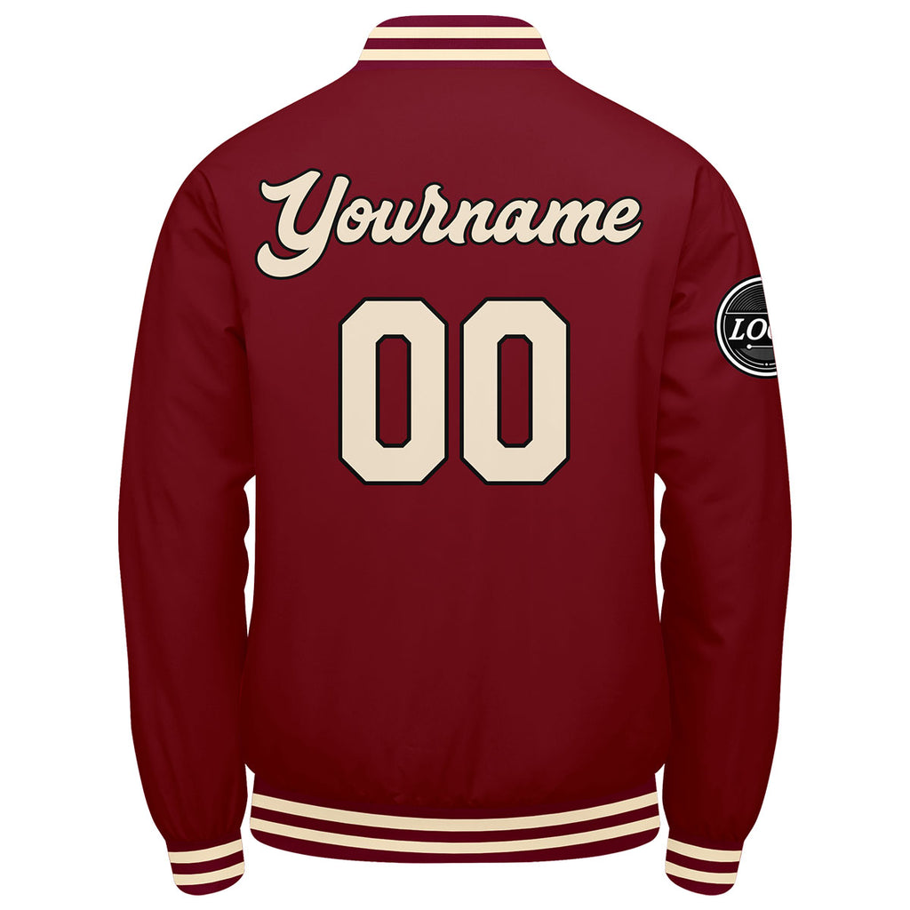 Custom Varsity Jacket Letterman jacket for Men, Women and Youth Crimson Cream enthsush