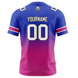 Custom Royal&Rose Gradient Football Jersey Personalized Football Shirts for Men Women  Printed Team Name Number Logo