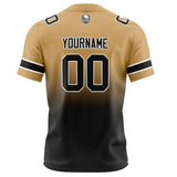 Custom Gold Black Gradient Football Jersey Personalized Football Shirts for Men Women  Printed Team Name Number Logo