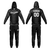 Custom Black Sweatshirt Hoodie For Men Women Girl Boy Print Your Logo Name Number