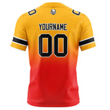 Custom Light Orange Red Gradient Football Jersey Personalized Football Shirts for Men Women  Printed Team Name Number Logo