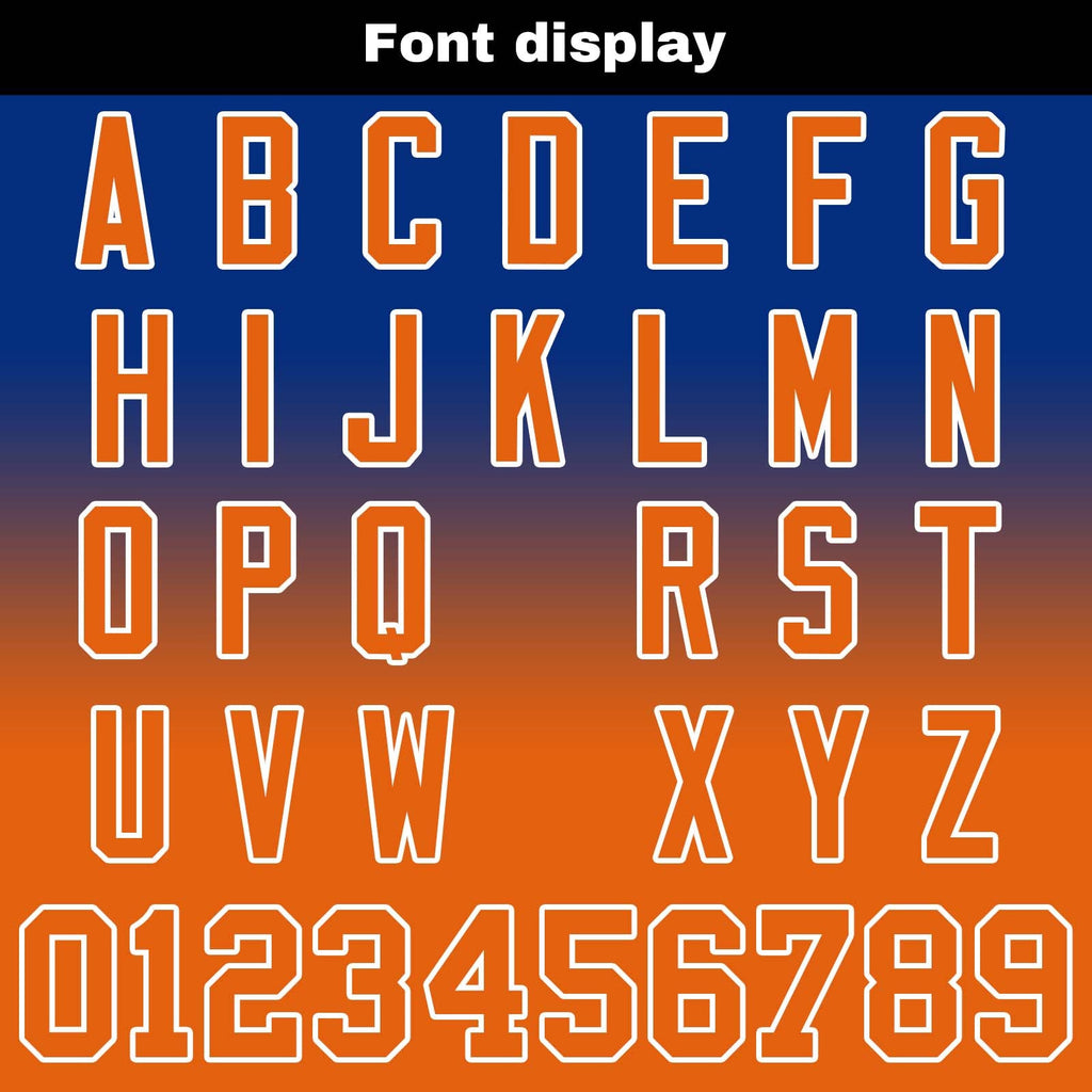 Custom Gradient Hoodie For Man Woman Girl Boy Print Your Logo Name Number Royal&Orange enthsush
