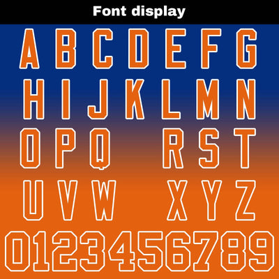 Custom Gradient Hoodie For Man Woman Girl Boy Print Your Logo Name Number Royal&Orange enthsush