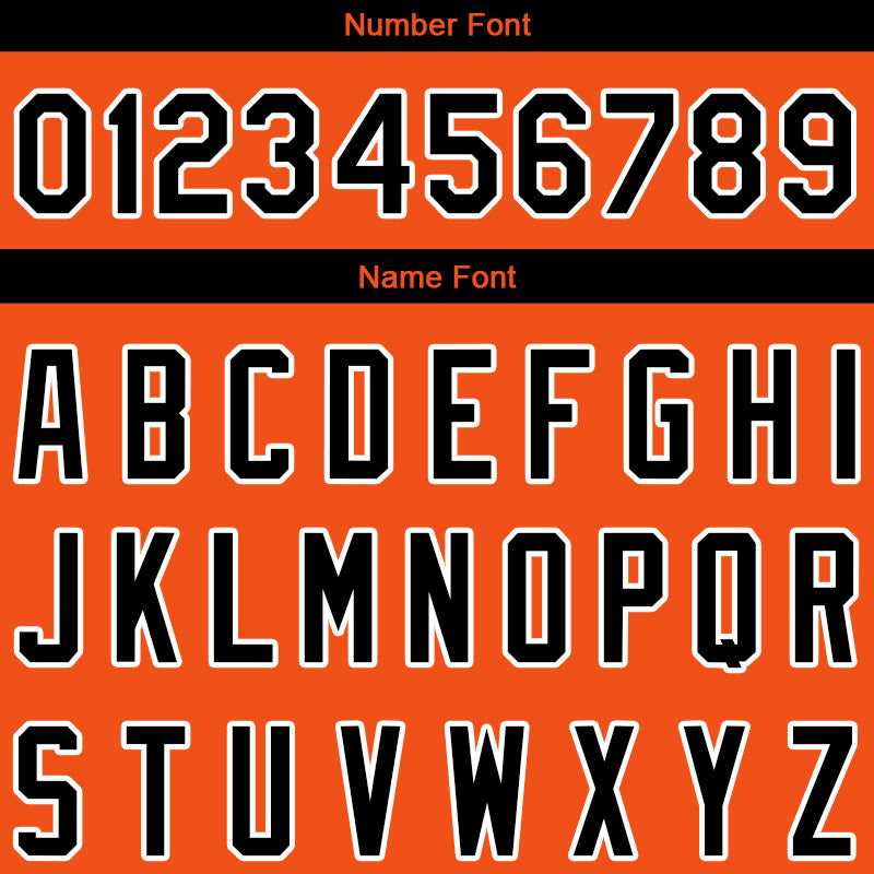 Custom Long Sleeve Windbreaker Jackets Uniform Printed Your Logo Name Number Orange-Black-White enthsush