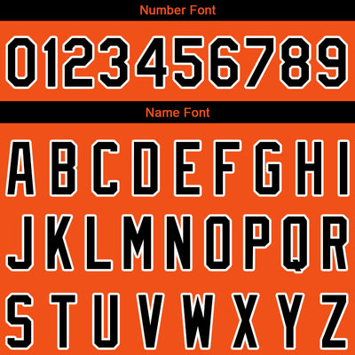 Custom Long Sleeve Windbreaker Jackets Uniform Printed Your Logo Name Number Orange-Black-White enthsush