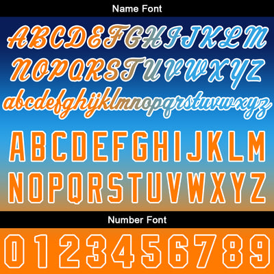 Custom Gradient Hoodie For Man Woman Girl Boy Print Your Logo Name Number Blue Orange enthsush