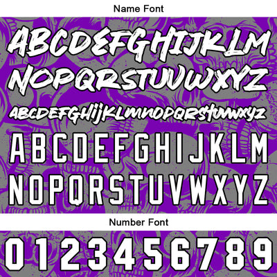 Custom Baseball Uniforms High-Quality for Adult Kids Optimized for Performance Retro Skull-Purple&Grey enthsush