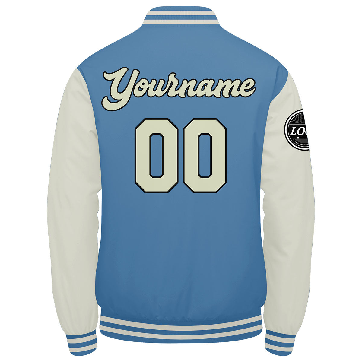 Custom Varsity Jacket Letterman jacket for Men, Women and Youth Light Blue Cream enthsush