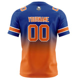 Custom Royal&Orange Gradient Football Jersey Personalized Football Shirts for Men Women  Printed Team Name Number Logo