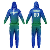 Custom Blue Green Sweatshirt Hoodie For Men Women Girl Boy Print Your Logo Name Number