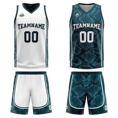 Custom Dark Green Reversible Basketball Suit for Adults and Kids Personalized Jersey enthsush