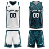 Custom Dark Green Reversible Basketball Suit for Adults and Kids Personalized Jersey