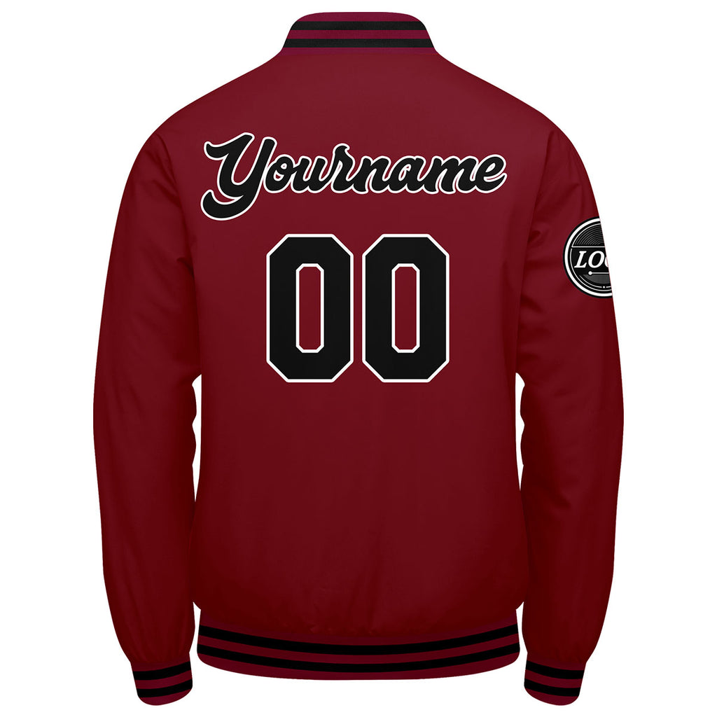 Custom Varsity Jacket Letterman jacket for Men, Women and Youth Crimson Black enthsush