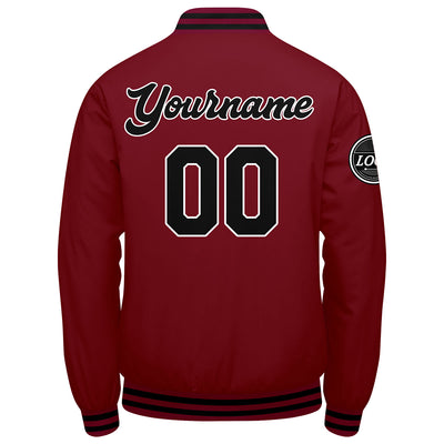 Custom Varsity Jacket Letterman jacket for Men, Women and Youth Crimson Black enthsush