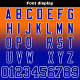 Custom Orange&Royal Gradient Football Jersey Personalized Football Shirts for Men Women  Printed Team Name Number Logo