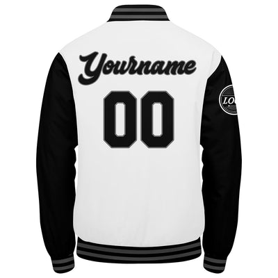 Custom Varsity Jacket Letterman jacket for Men, Women and Youth Black White enthsush