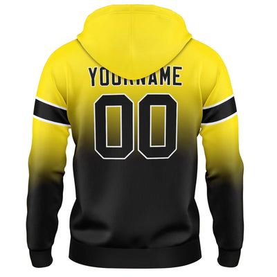 Custom Gradient Hoodie For Man Woman Girl Boy Print Your Logo Name Number Yellow&Black enthsush