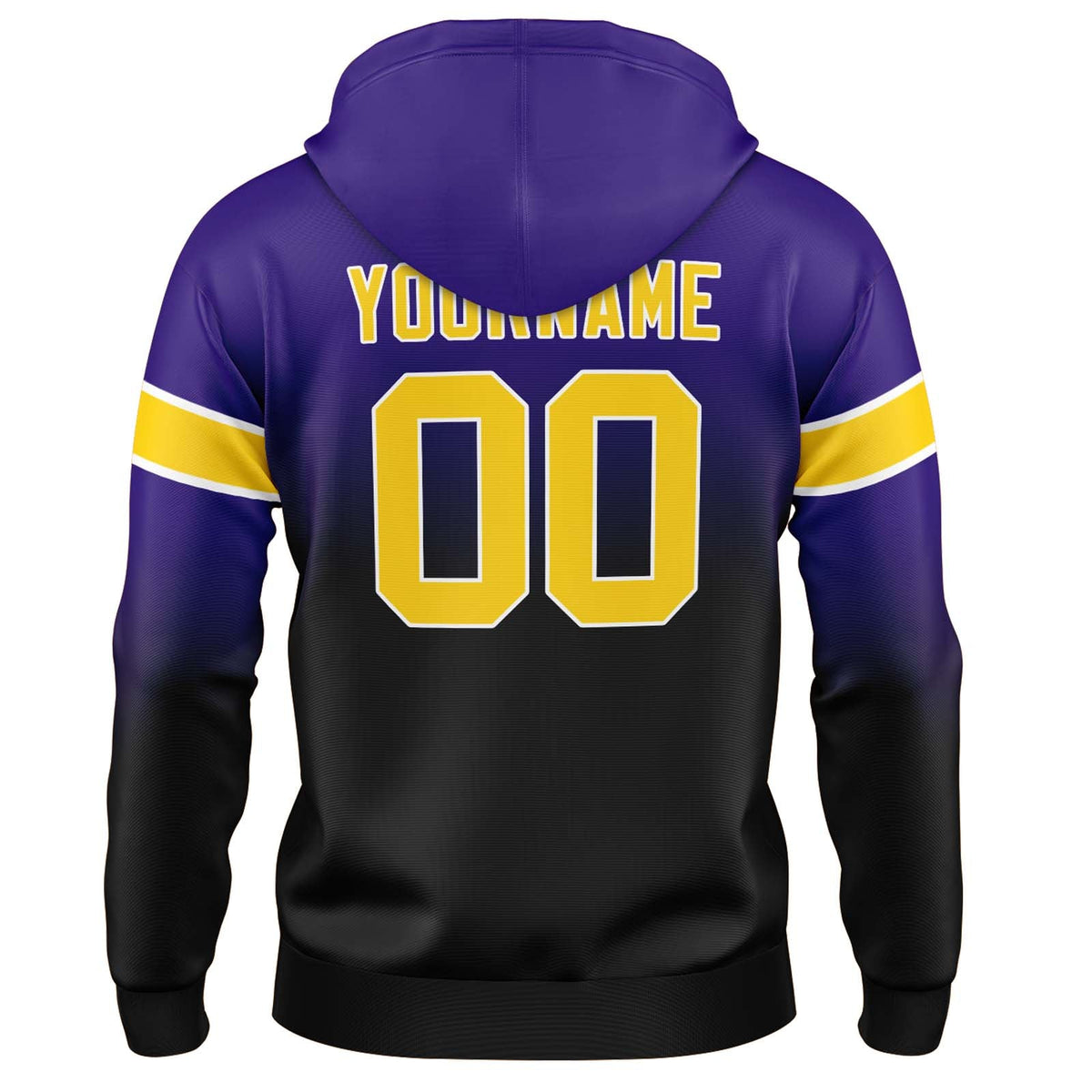 Custom Gradient Hoodie For Man Woman Girl Boy Print Your Logo Name Number Purple&Black enthsush