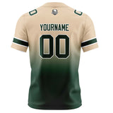 Custom Khaki Dark Green Gradient Football Jersey Personalized Football Shirts for Men Women  Printed Team Name Number Logo