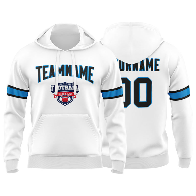 Custom Sweatshirt Hoodie For Man Woman Girl Boy Print Your Logo Name Number White