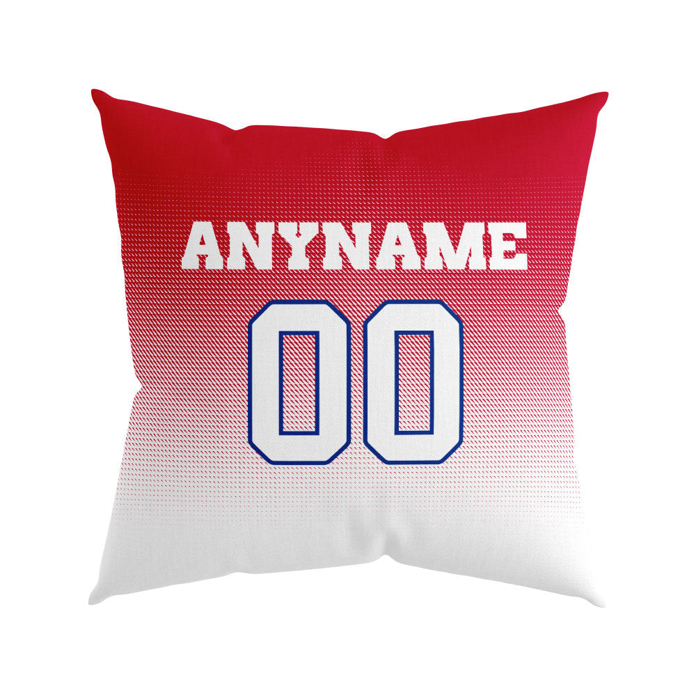 Custom Football Throw Pillow for Men Women Boy Gift Printed Your Personalized Name Number Royal&Red&White enthsush
