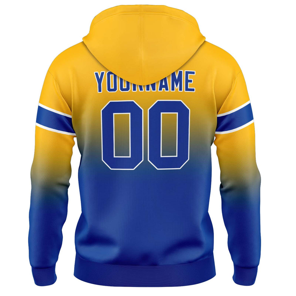 Custom Gradient Hoodie For Man Woman Girl Boy Print Your Logo Name Number Yellow&Blue enthsush