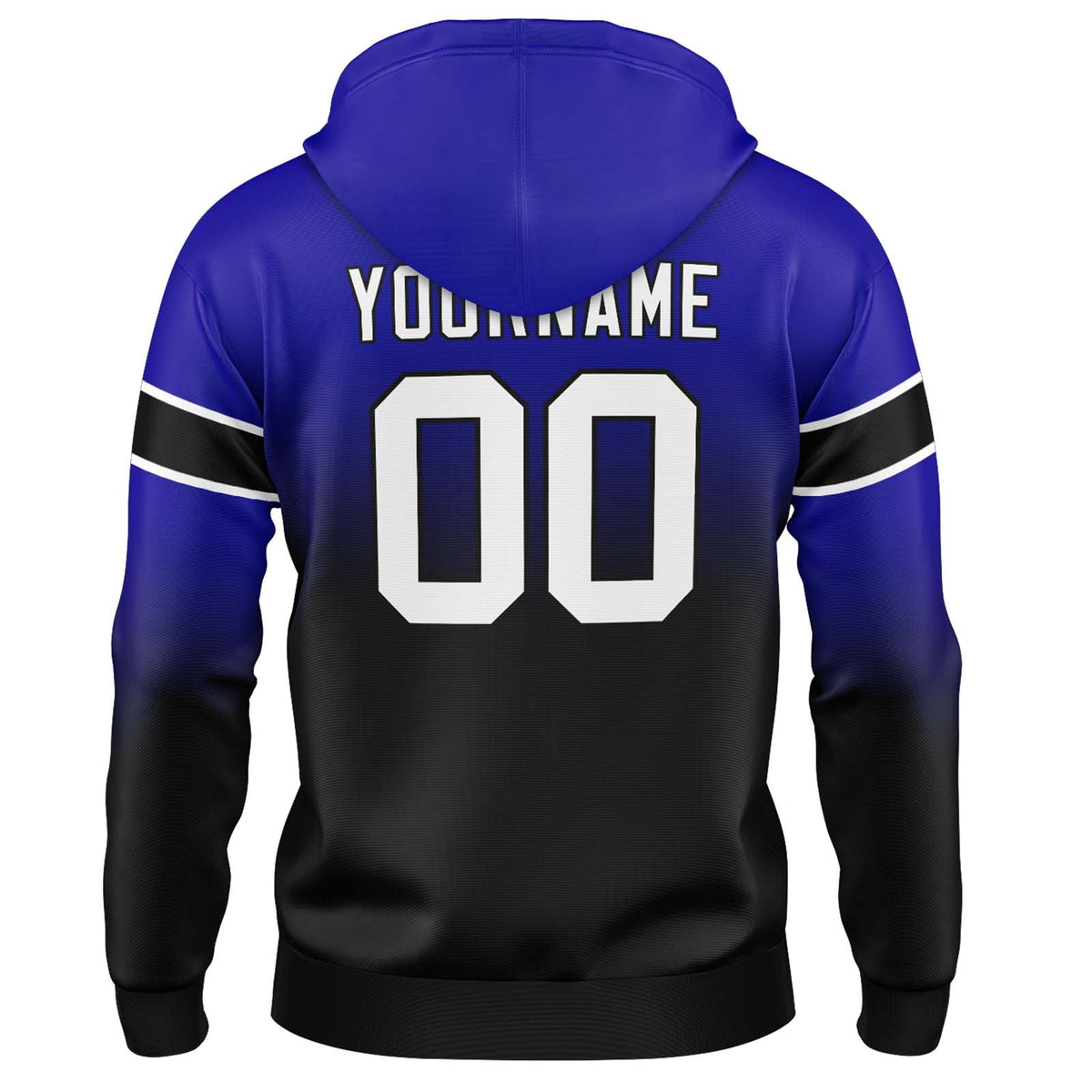 Custom Gradient Hoodie For Man Woman Girl Boy Print Your Logo Name Number Royal&Black enthsush