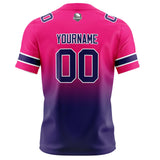 Custom Rose&Dark Purple Gradient Football Jersey Personalized Football Shirts for Men Women  Printed Team Name Number Logo