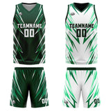 Custom Drak Green Reversible Basketball Suit for Adults and Kids Personalized Jersey