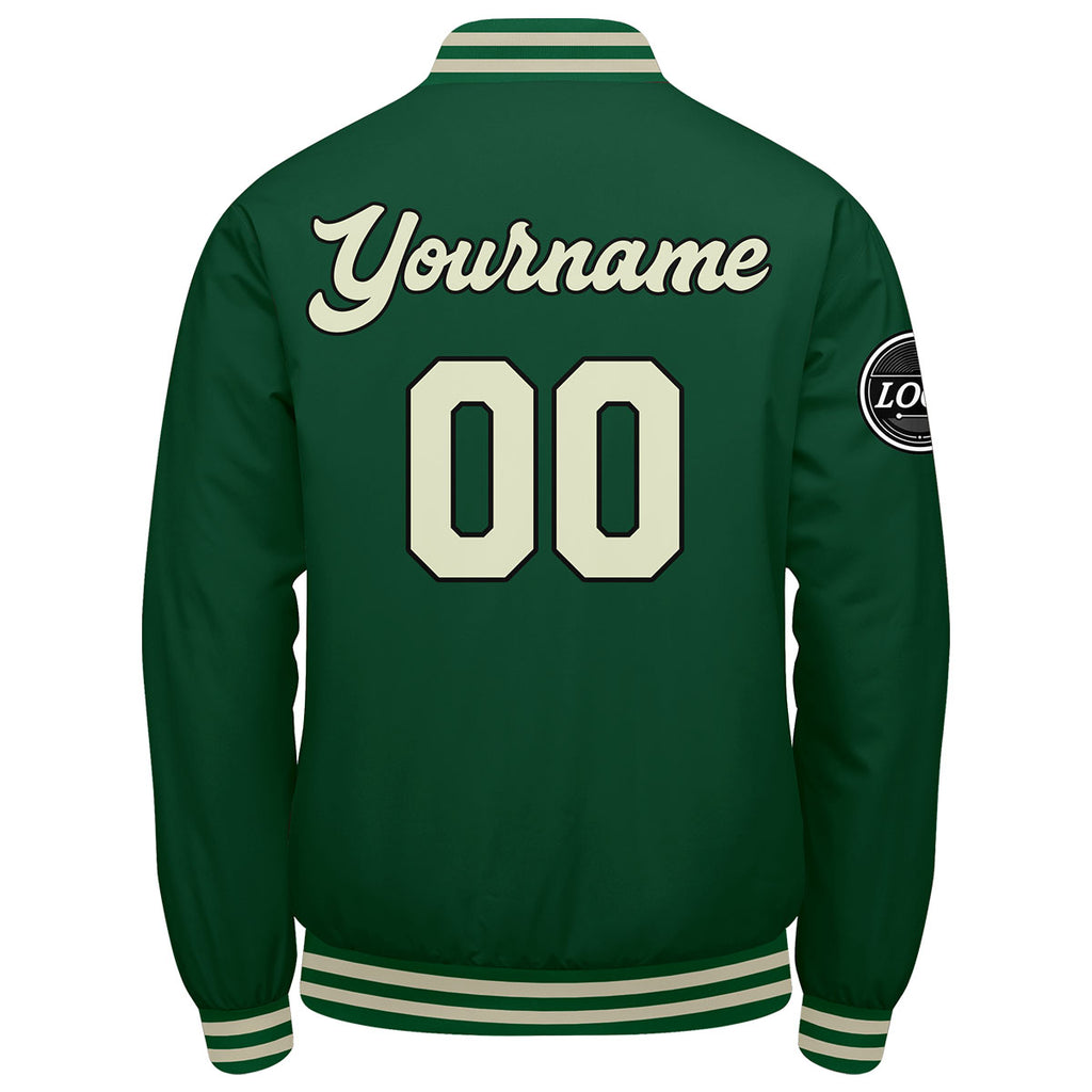Custom Varsity Jacket Letterman jacket for Men, Women and Youth Green Cream enthsush