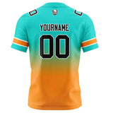 Custom Teal&Orange Gradient Football Jersey Personalized Football Shirts for Men Women  Printed Team Name Number Logo