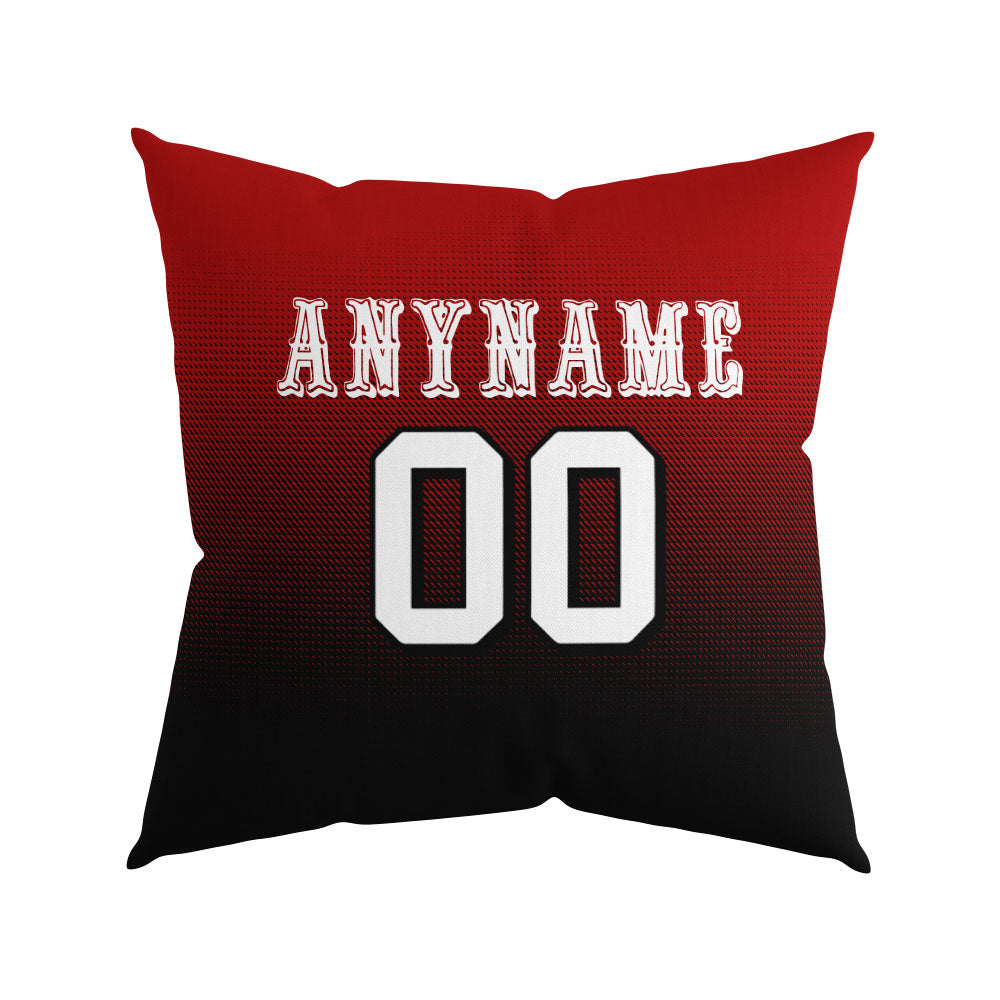 Custom Football Throw Pillow for Men Women Boy Gift Printed Your Personalized Name Number Red&Gold&White enthsush