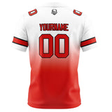 Custom White&Red Gradient Football Jersey Personalized Football Shirts for Men Women  Printed Team Name Number Logo
