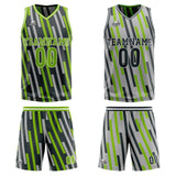 Custom Green Grey Reversible Basketball Suit for Adults and Kids Personalized Jersey