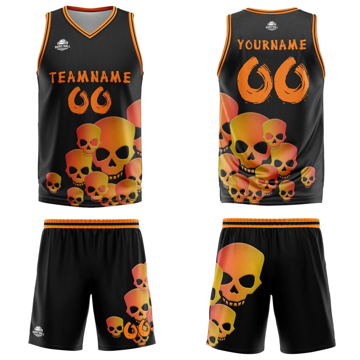 Custom Fluid Orange Basketball Jersey Uniform Suit Printed Your Logo Name Number enthsush