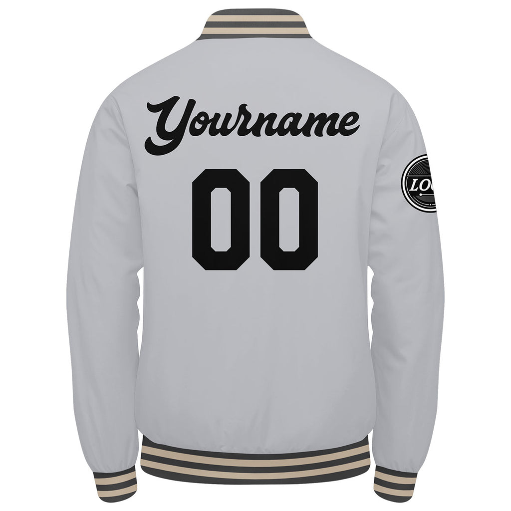 Custom Varsity Jacket Letterman jacket for Men, Women and Youth Grey Black enthsush