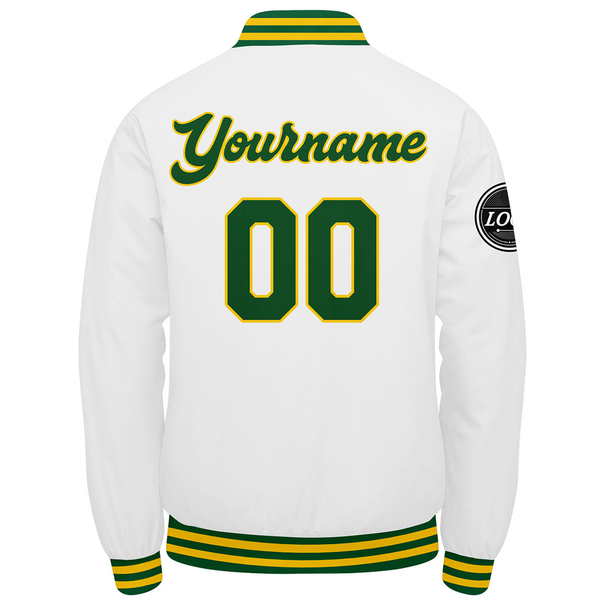 Custom Varsity Jacket Letterman jacket for Men, Women and Youth Green Yellow White enthsush