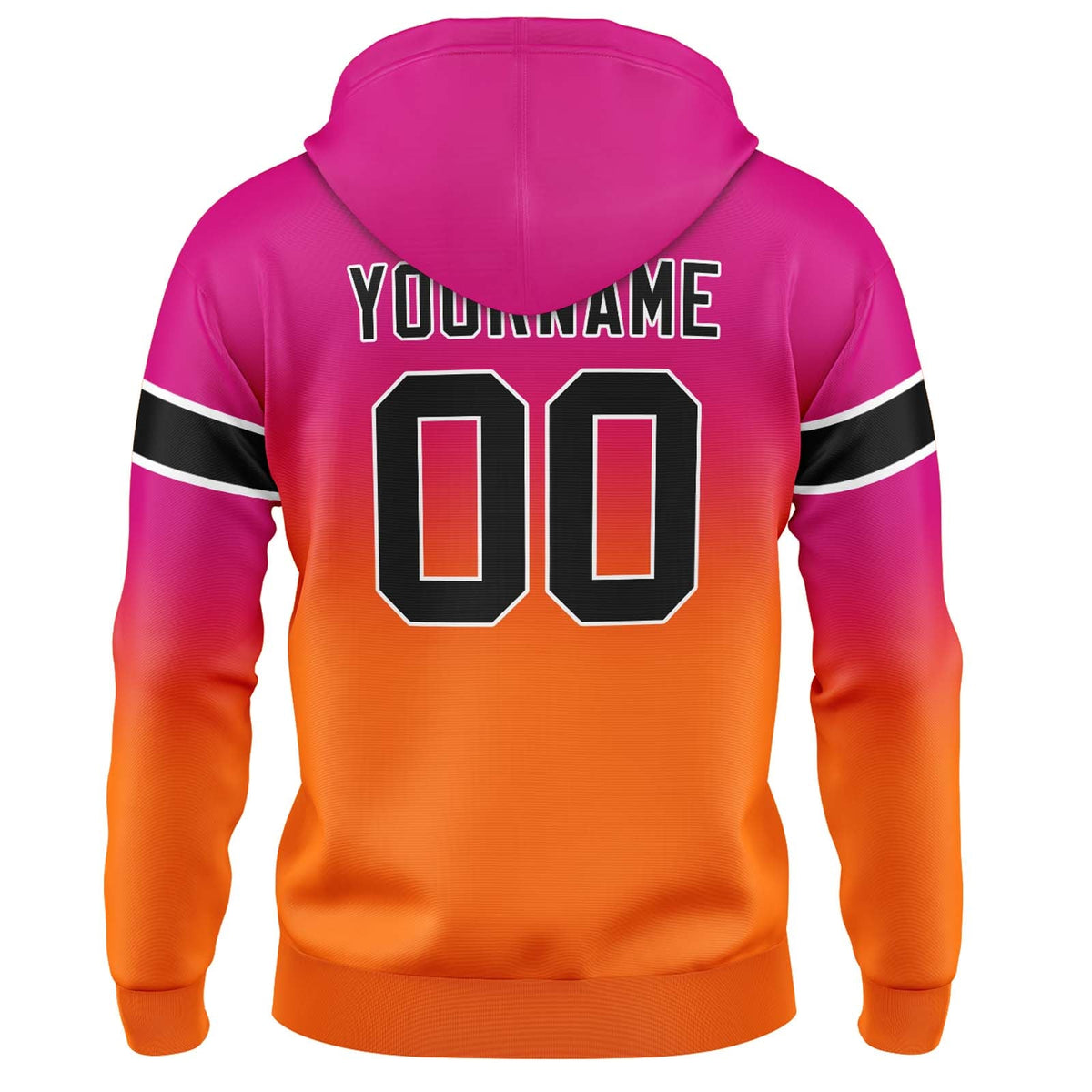 Custom Gradient Hoodie For Man Woman Girl Boy Print Your Logo Name Number Rose&Orange enthsush