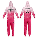 Custom Pink Sweatshirt Hoodie For Men Women Girl Boy Print Your Logo Name Number