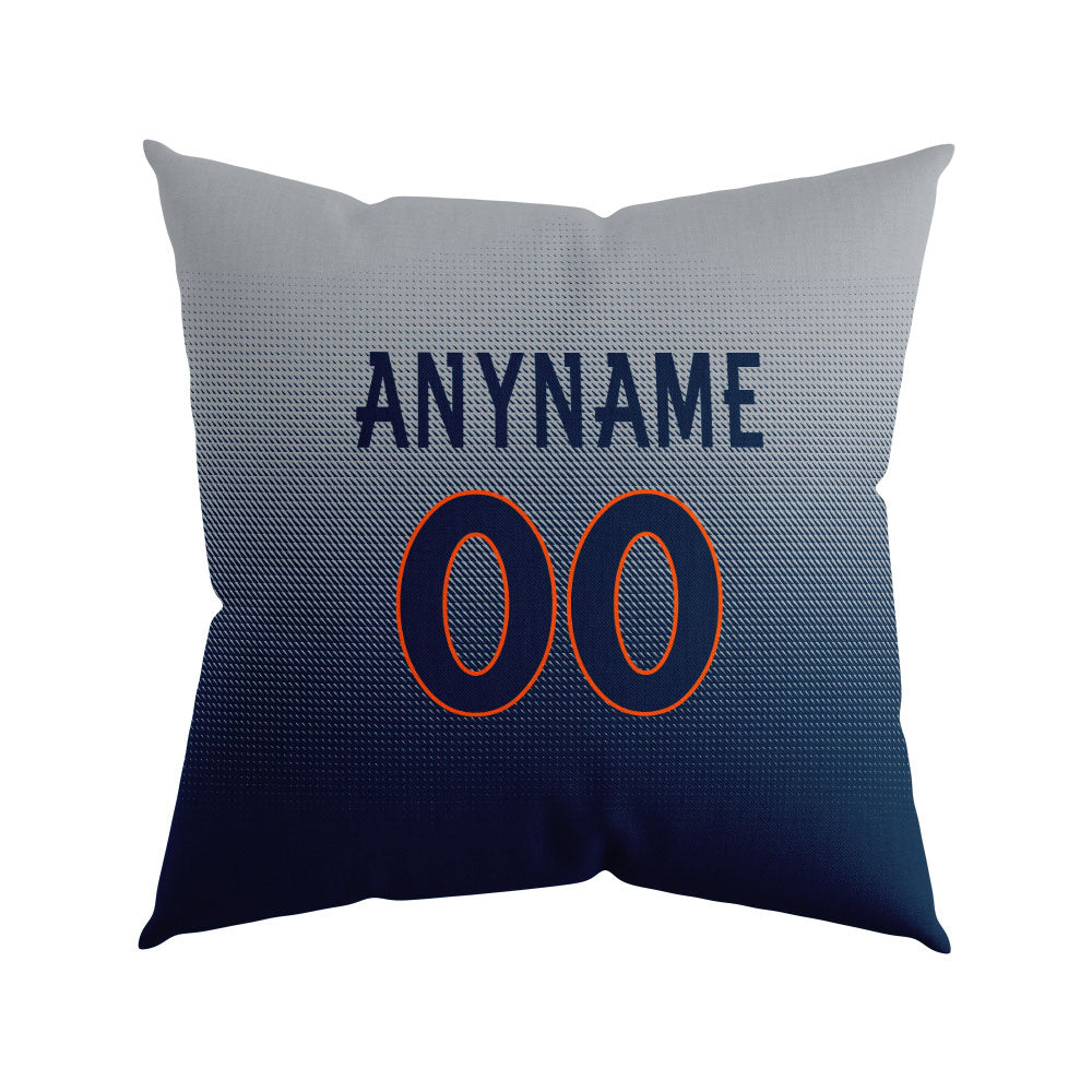 Custom Football Throw Pillow for Men Women Boy Gift Printed Your Personalized Name Number Navy&Orange&White enthsush