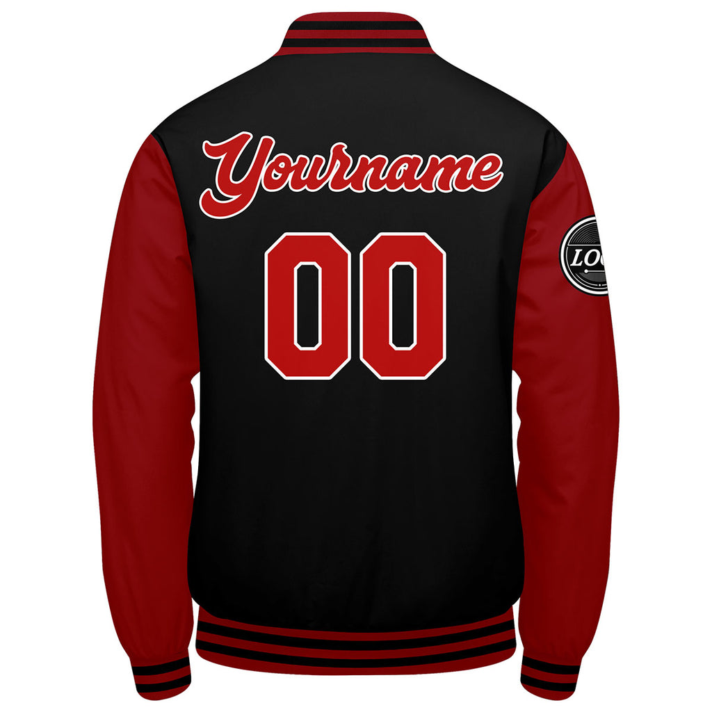 Custom Varsity Jacket Letterman jacket for Men, Women and Youth Red Black enthsush