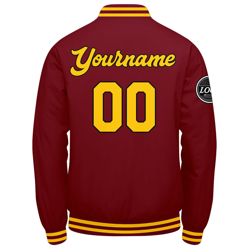 Custom Varsity Jacket Letterman jacket for Men, Women and Youth Crimson Yellow enthsush