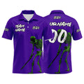 Custom Football Polo Shirts  Add Your Unique Logo/Name/Number Purple enthsush