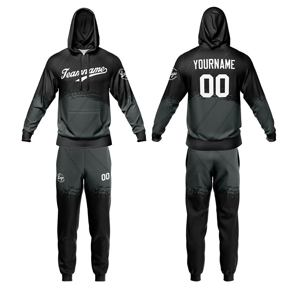 Custom Black Gray Sweatshirt Hoodie For Men Women Girl Boy Print Your Logo Name Number enthsush