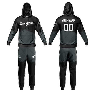Custom Black Gray Sweatshirt Hoodie For Men Women Girl Boy Print Your Logo Name Number enthsush