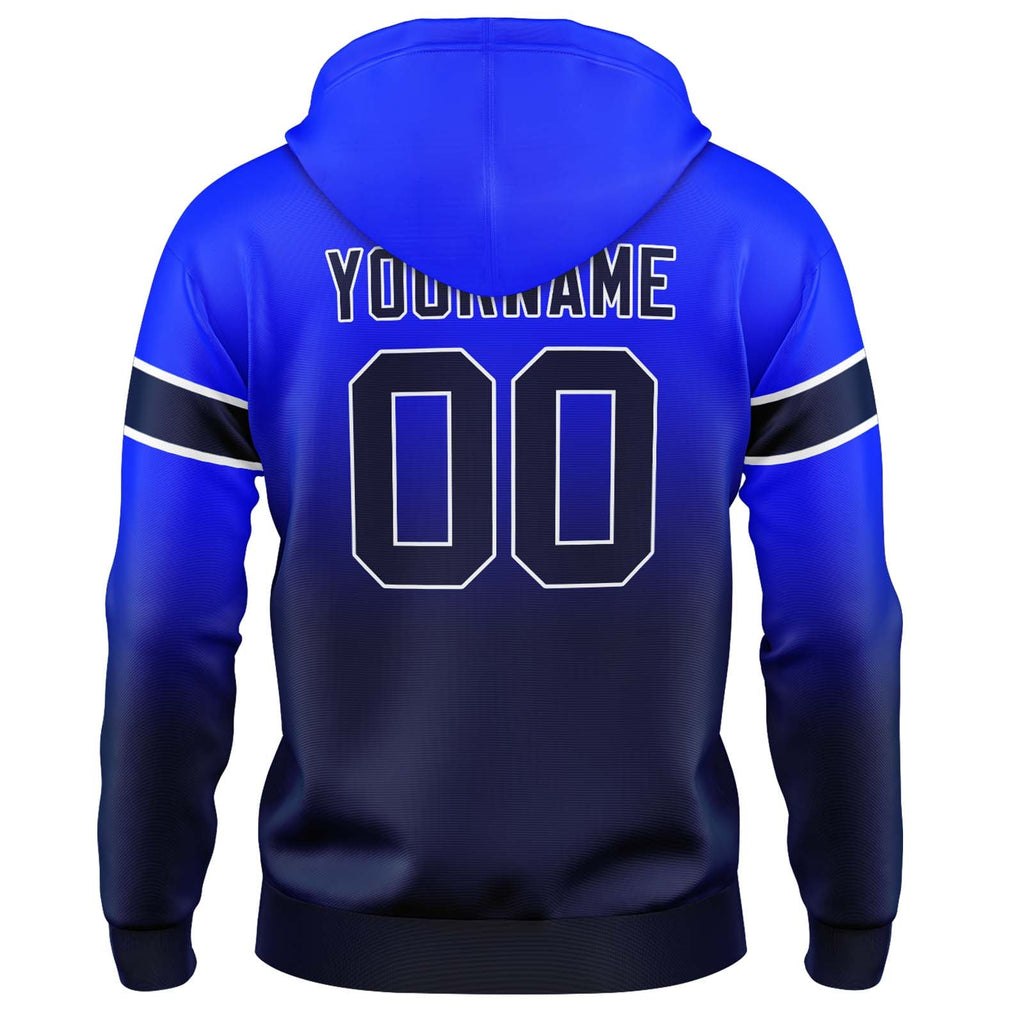 Custom Gradient Hoodie For Man Woman Girl Boy Print Your Logo Name Number Royal&Navy enthsush