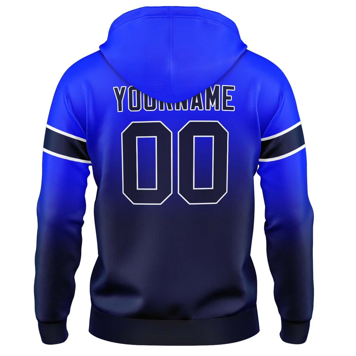 Custom Gradient Hoodie For Man Woman Girl Boy Print Your Logo Name Number Royal&Navy enthsush