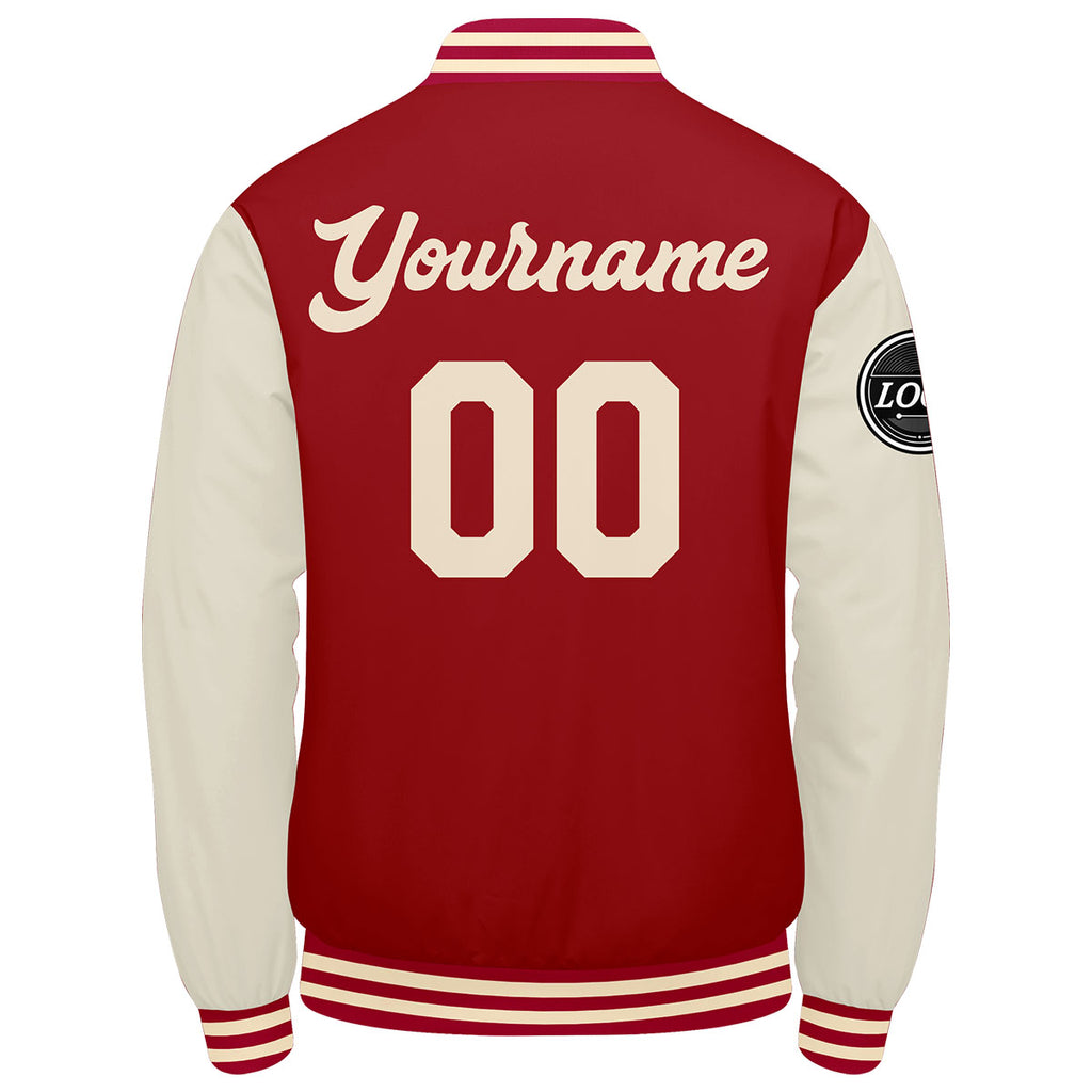 Custom Varsity Jacket Letterman jacket for Men, Women and Youth Red Cream enthsush
